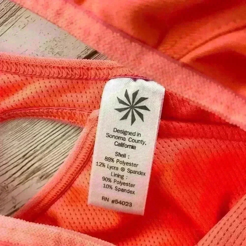 Athleta Triple Dare Racerback Sports Bra Size XS Extra Small Orange - Picture 3 of 4